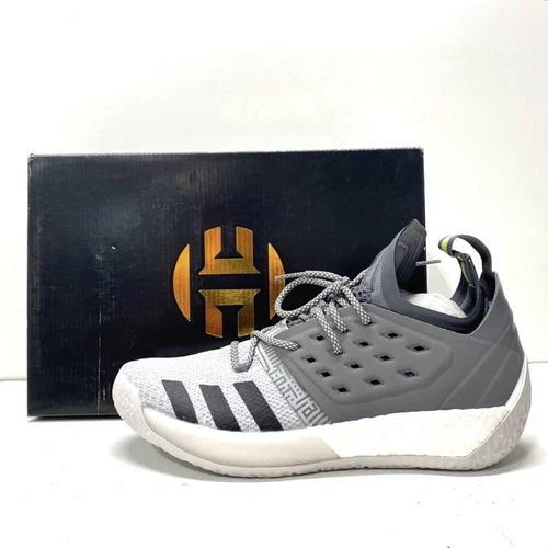 Adidas Harden Vol 2 Gray Solid Basketball Athletic Shoes Men Size 8.5 AH2122