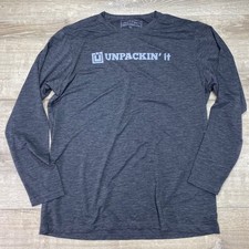 Anetik Performance Long Sleeve T Shirt Men's XL Gray UPF 30 Graphic Tee