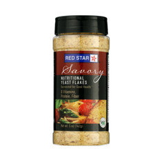 Red Star Savory Nutritional Yeast Flakes, 5 oz Shaker, Contains Soy