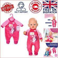 Image of Delicate Pink Doll Romper with Hanger - Bunny Benno Design, Fits 43cm Dolls
