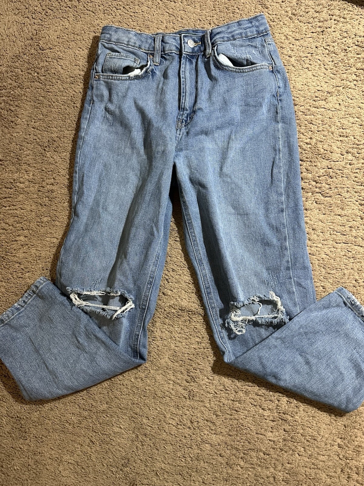 Wild Fable Women’s Highest Rise Mom Jean Blue Size 8 Distressed