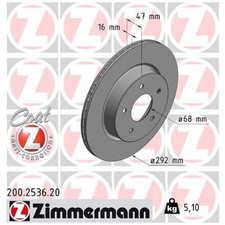 2x Bremsscheibe für Nissan Leaf ZE1 X-Trail 3 T32 hinten Zimmermann 26238042