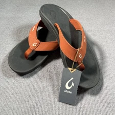 OluKai Ohana Dirt Lava Rock Sandals Texas Longhorns Beach Pool Mens 14 NWT