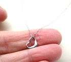 B. David 14K White Gold Heart Pendant Necklace 18" in Box 0.8 Gr [N133] — photo 8