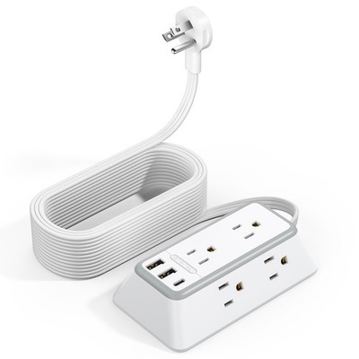 NTONPOWER 25ft Power Strip Flat Plug, Surge Protector Extension Cord with USB...