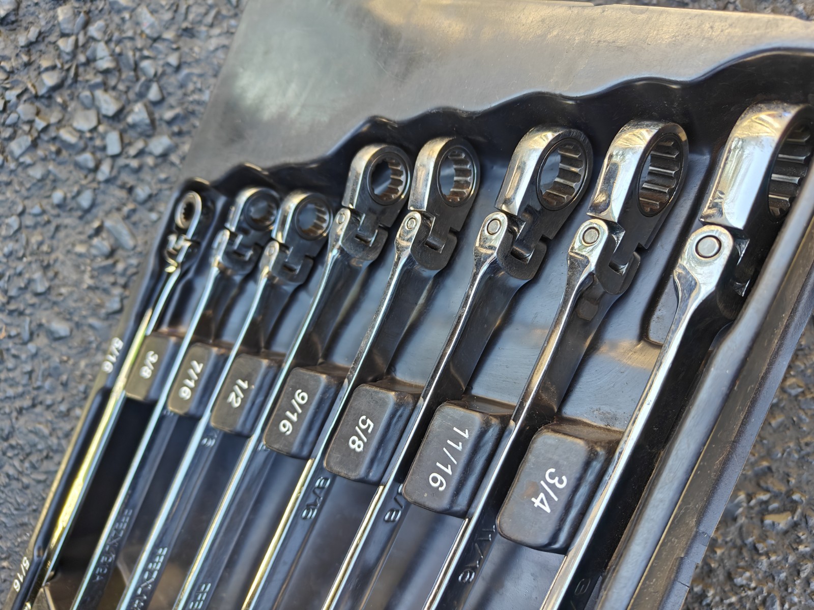 Matco Tools 8pc SAE 0° Flex Head Ratcheting Box XL Wrench Set Spline Inch