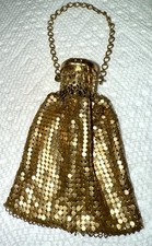 Vintage Whiting Davis Gold Mesh Beggars Evening Bag Purse Expandable Gate Top