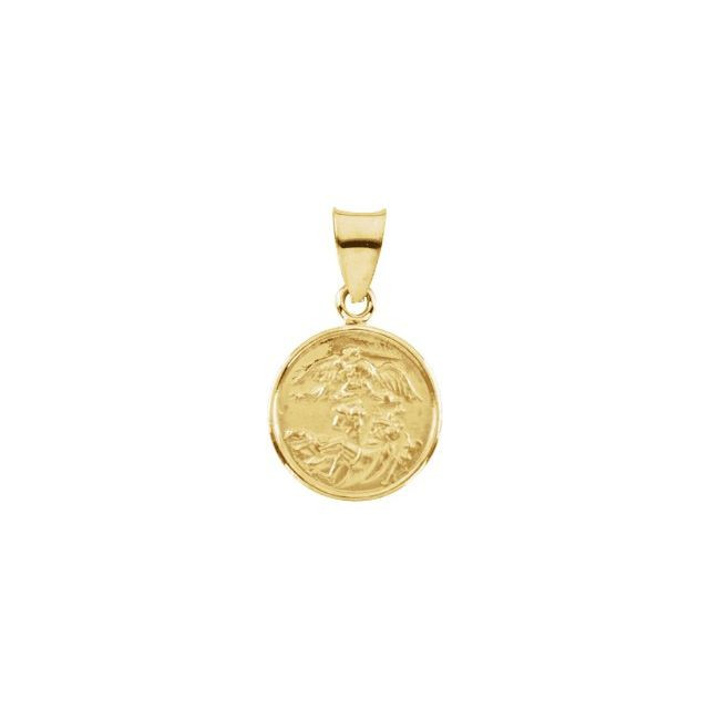 18K Yellow 12 mm St. Michael Medal