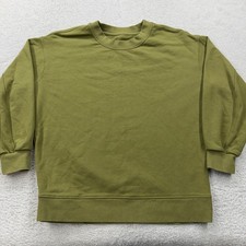 Lululemon Perfectly Oversized 4 Crewneck Sweatshirt Olive Green Cotton Terry