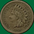 1859 Indian Head Cent Fine F Coin #40978