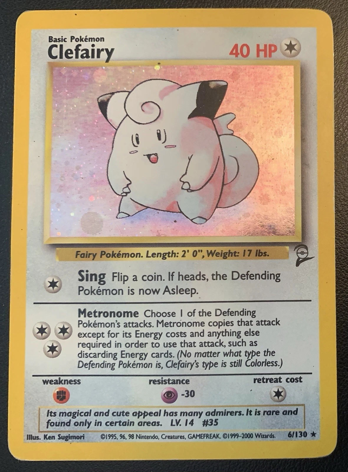 Clefairy Base Set 2 Holo 6/130 Vintage Pokémon WOTC Rare MP+/LP