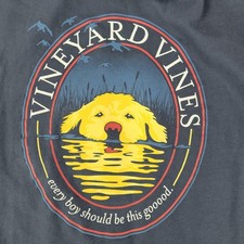 Vineyard Vines T Shirt L/S Every Dog Should Be This Good Navy Blue Kids Sz XL