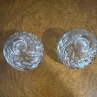 Glass Swirl Decorative Candle Holders Clear Glossy Tea Light Pair — photo 3
