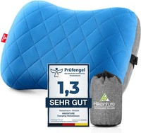 Aufblasbares Kopfkissen Mit Abziehbarem Kissenbezug Ergonomisch Blau
