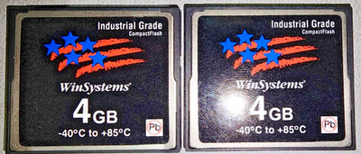 CompactFlash CF Cards 8GB (2x4GB) Industrial Grade Lot of 2 Solid State Memory