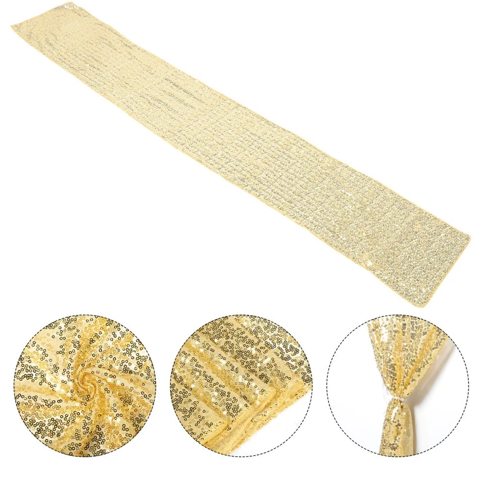 Golden Sequin Table Flag Glitter Decorative Tablecloth - Image 3 of 4