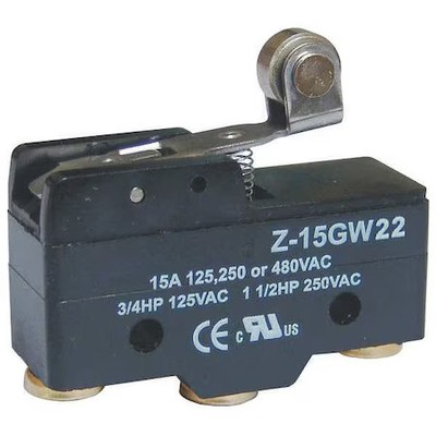 Snap Action Switch, Hinge Roller, Lever Actuator, Spdt, 15 A At 480 V Ac