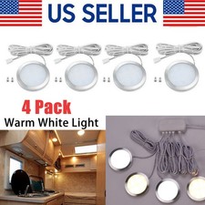 4Pack LED Puck Light Under Cabinet Lighting Kitchen Room Counter Warm White Lamp