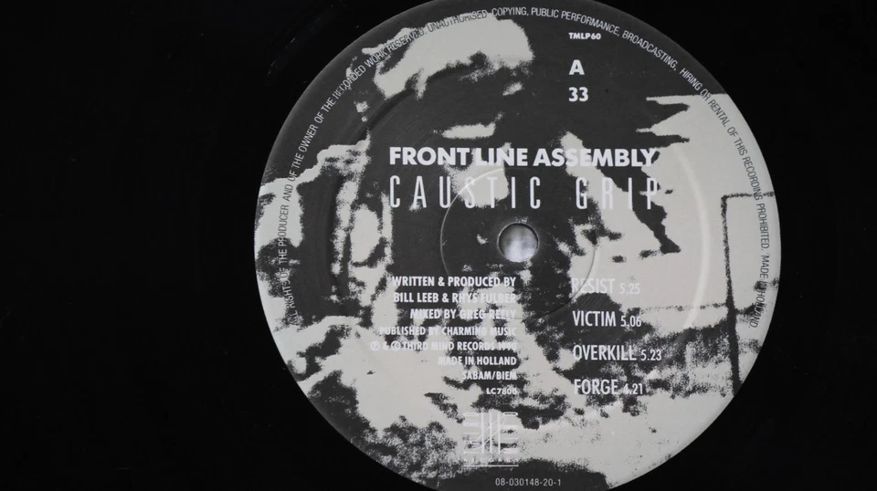Front Line Assembly – Caustic Grip LP VINYL ELECTRONIC EBM INDUSTRIAL 1990 TOP - Bild 2 von 4