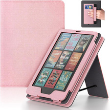 Case for Kindle Paperwhite 7"/6.8" 12th/11th Gen 2024/2021 Pink PU Leather Stand