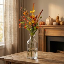 Bouquet artificiel 70 cm avec tournesols réalistes et feuillage d'eucalyptus