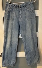 Women's LA Blues Denim Blue Jeans Stretch Size 14 Belt Vintage High Rise 80s-90s