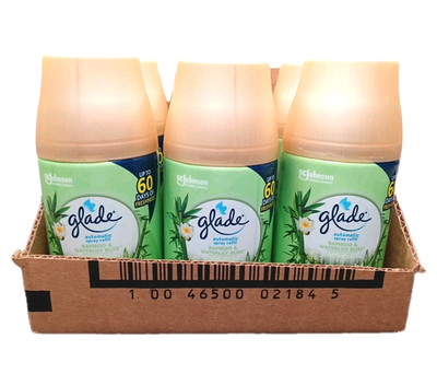 6 Pack Glade Automatic Spray Refill Bamboo & Waterlily Bliss Air Freshener 6.2oz