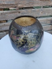 VTG 90'S ARTIST SIGNED CATS GOURD LARGE 10"x10"