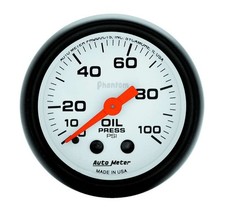 Auto Meter Phantom 2 116in Oil Pressure 0-100 Psi Mech.