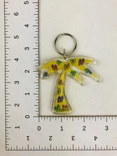 Hawaii Palm Tree Flip Flops Vintage Keychain Acrylic Travel Souvenir  Fd68