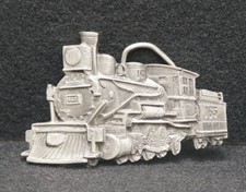 WA01127 VINTAGE NOS 1981 CUT-OUT OLD TIME STEAM ENGINE TRAIN RAILROAD BUCKLE