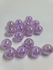 25 Pieces 20 mm purple crackle effect glossy chunky bubblegum beads