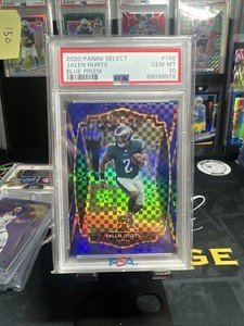 2020 Panini Select Jalen Hurts Premier Level Blue Prizm RC /149 PSA 10 Eagles