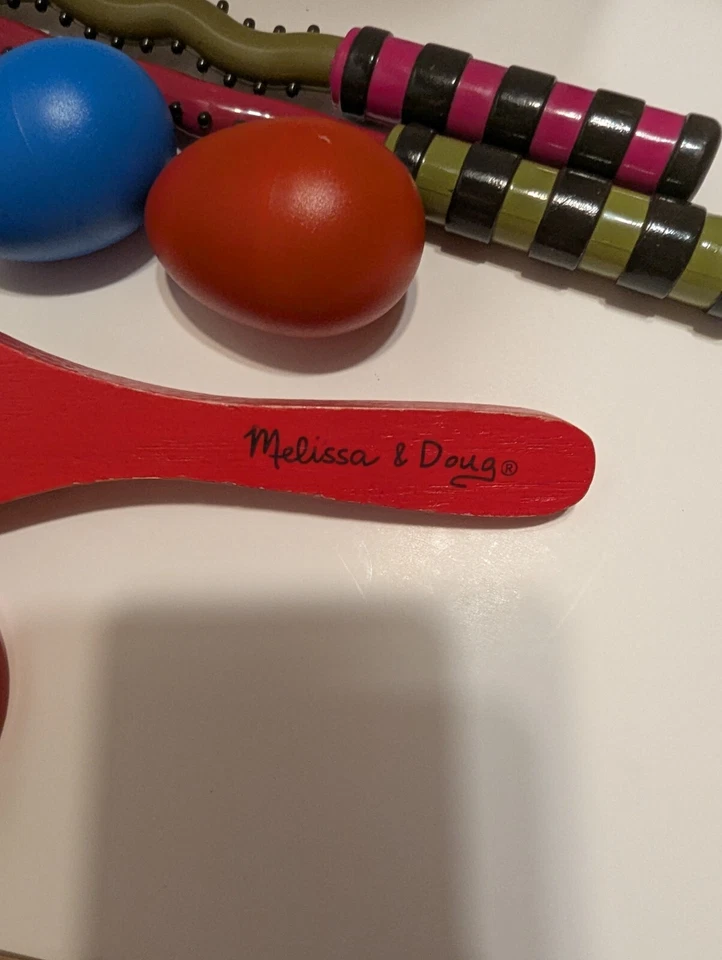 Melissa & Doug 14 Pcs Musical Instrument Set Kids Wooden Percussion Toddlers - Image 2 of 4