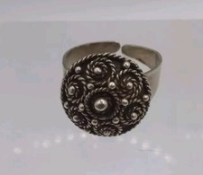 vintage sterling 925 Ornate israel Dome ring 3.5 Grams