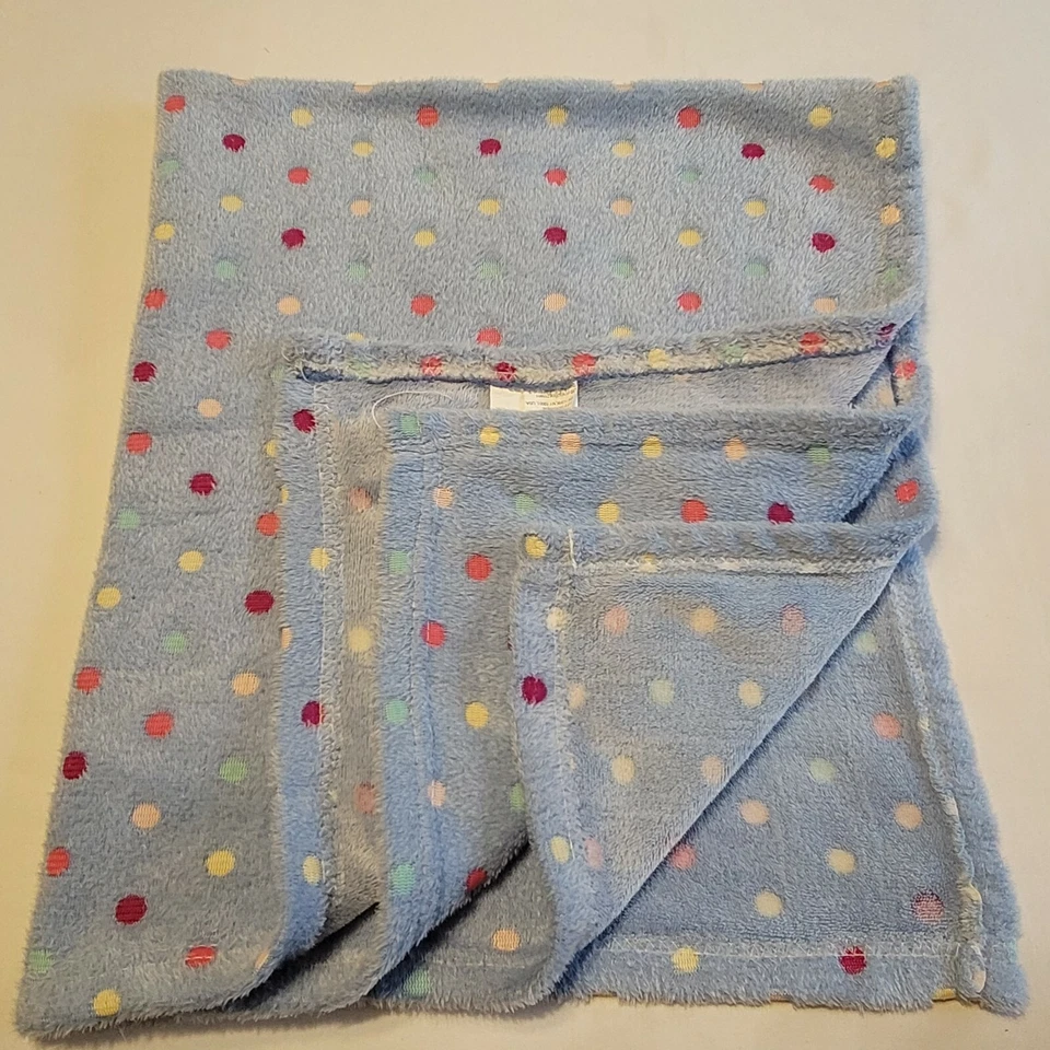 Manta de bebé PEM America lunares texturizados azul rosa amarillo aguamarina suave polar Foto 4 de 4