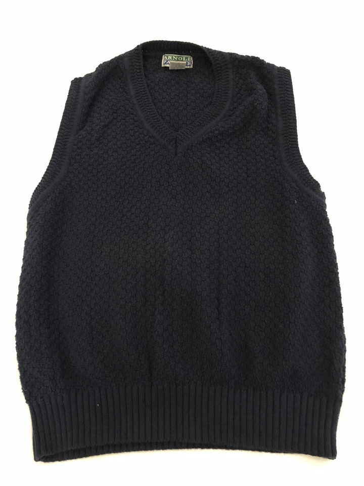 Arnold Palmer Golf Suéter Chaleco Mediano Algodón Cuello en V Azul Marino Sin Mangas Foto 2 de 4