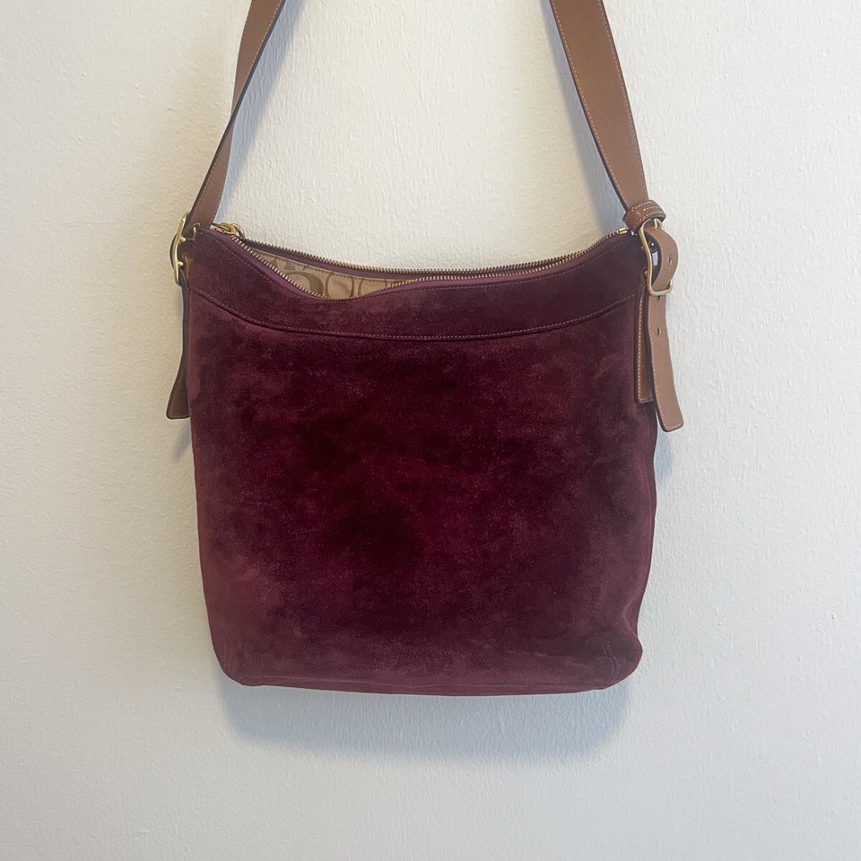 Designer Coach Purple Colored Over The Shoulder Crossbody Bag Purse