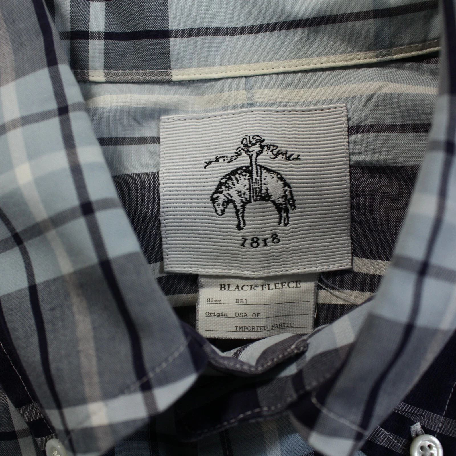 Camicia uomo nera in pile Brooks Brothers con bottoni taglia BB1 Thom Browne