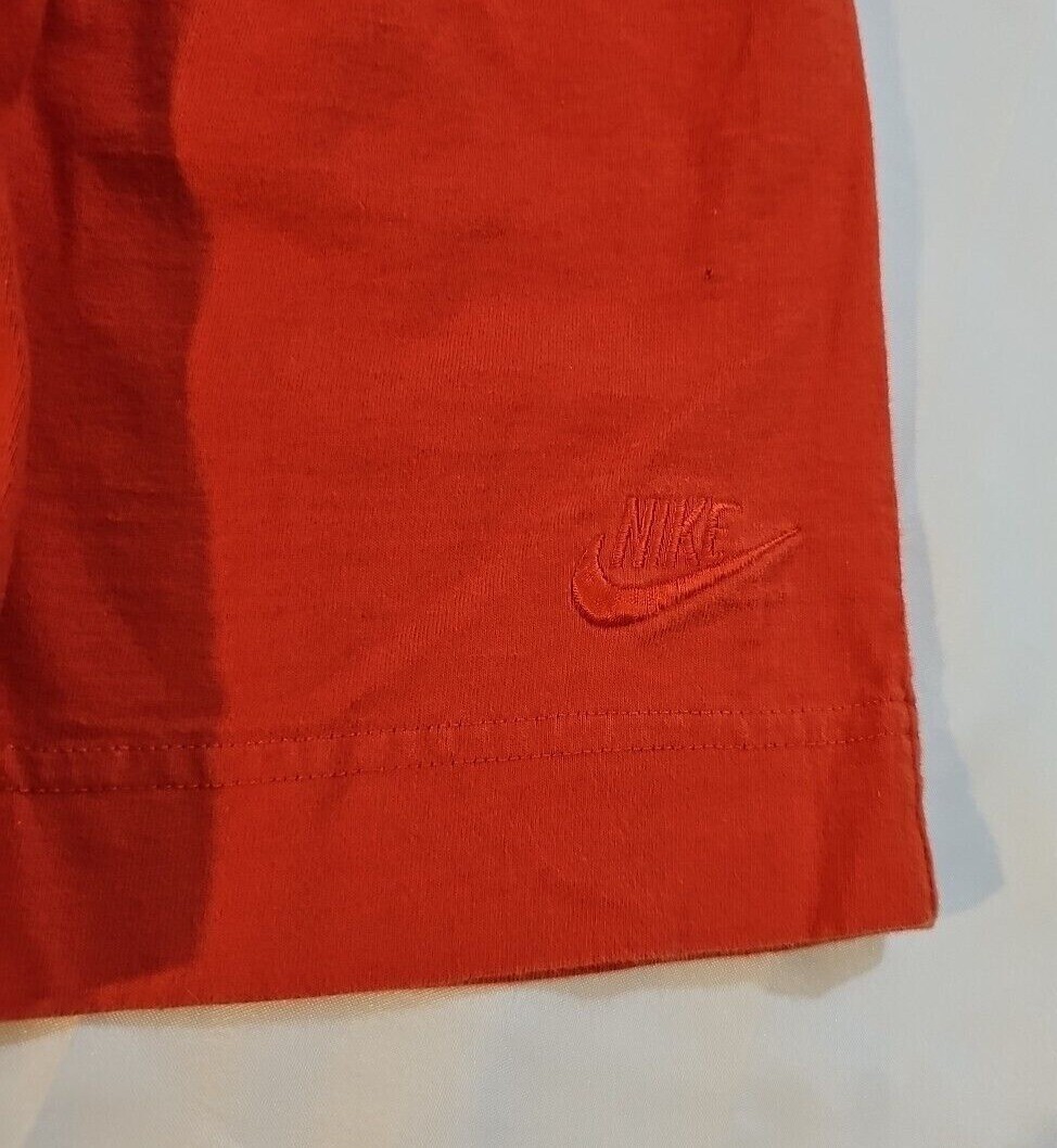 Vintage Nike High Waist Pleated Cotton Shorts Pull-on Red / Orange Large thumbnail 2