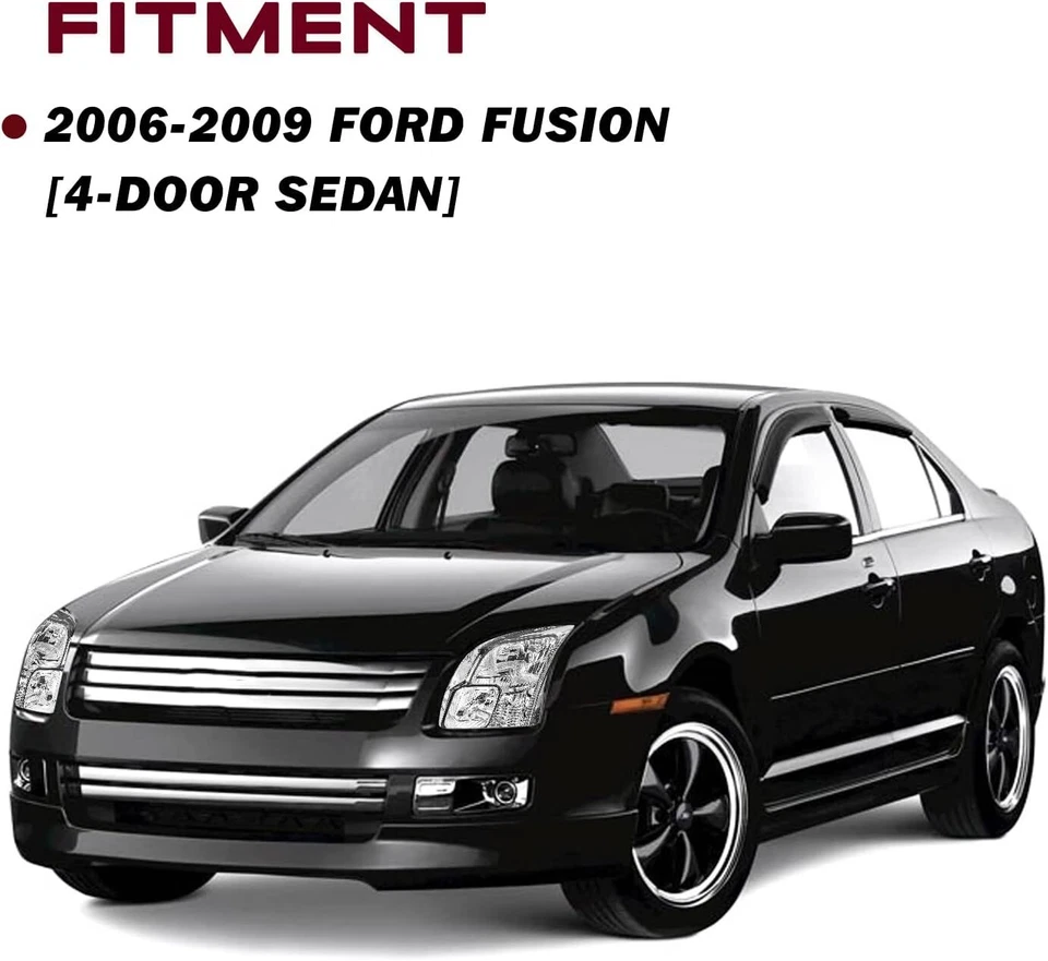 For 2006 2007 2008 2009 Ford Fusion Headlights Headlamps Assembly Clear - Image 2 of 4