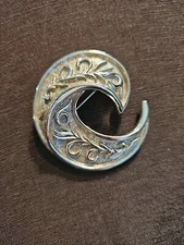 Vtg. Signed Emmons Costume Jewelry Unique Silvertone Large Brooch/Pin Very Rare!