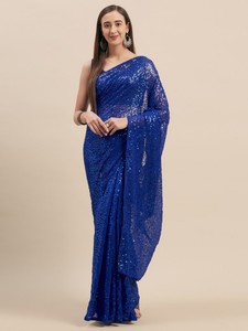 poly georgette saree