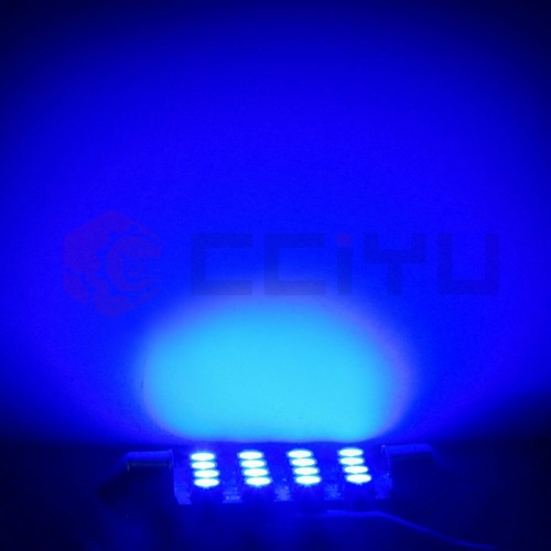 20x 3528 16SMD CAR LED MAP/DOME INTERIOR LIGHTS BULBS 42MM FESTOON Blue Lamp 12V - Picture 3 of 6