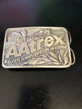 Collectible Vintage Aatrex Silver Anniversary Corn Belt Buckle