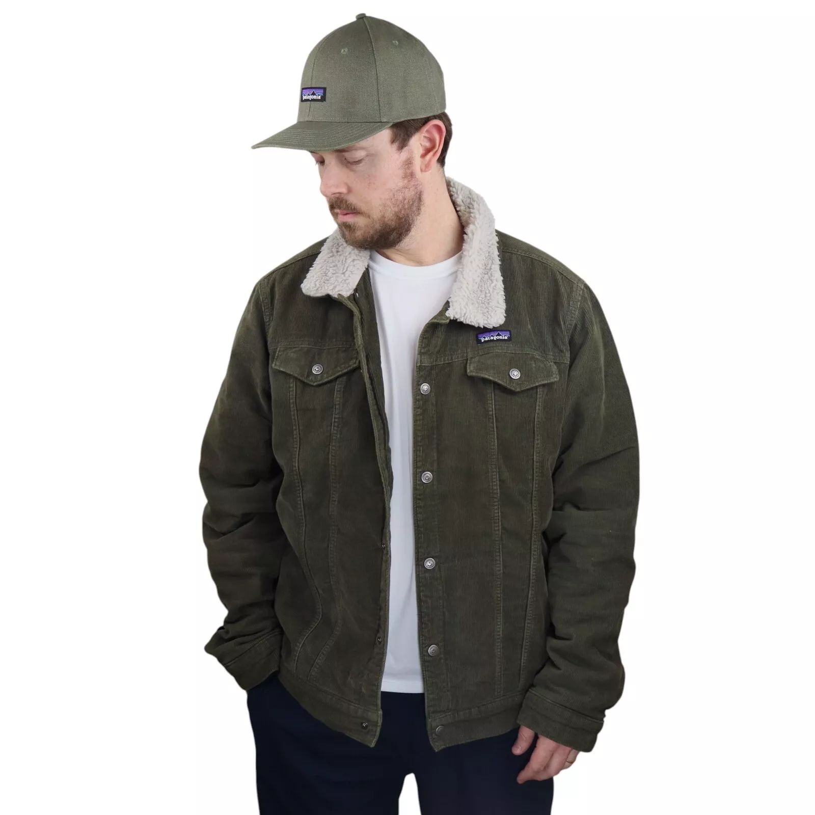 patagonia sherpa fleece pile lined corduroy trucker jacket