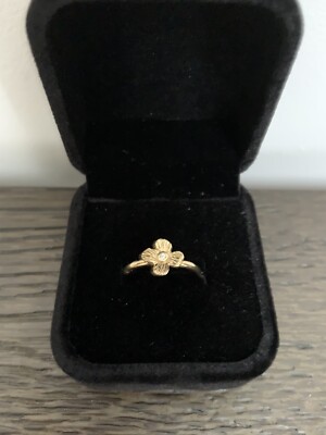 Brandneu mit Etikett schöner 14k vergoldeter Sterlingsilber-Blumenring von Yam Größe N,5