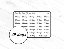 1736~~Script Countdown Planner Stickers.