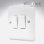 MK Logic Plus - K4872 WHI - 10a Two Gang Two Way Plate Switch