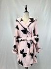 WOMEN LUXE FLEECE SOFT SLEEP BOW BATHROBE FLUFFY HOODED BATH ROBE DRESSING GOWN